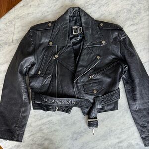 Vintage Cropped Leather Jacket